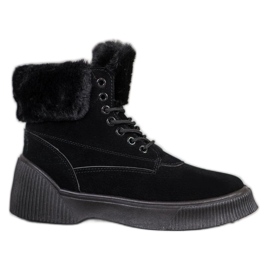 SHELOVET Modni Taperki na platformi crna