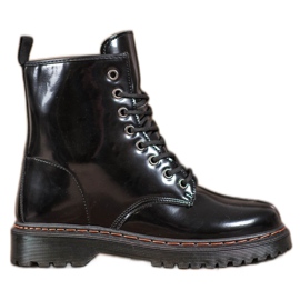 SHELOVET Crni radnici s eko kožom crna