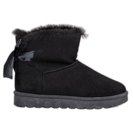 SHELOVET Topli mukluki s mašnom crna