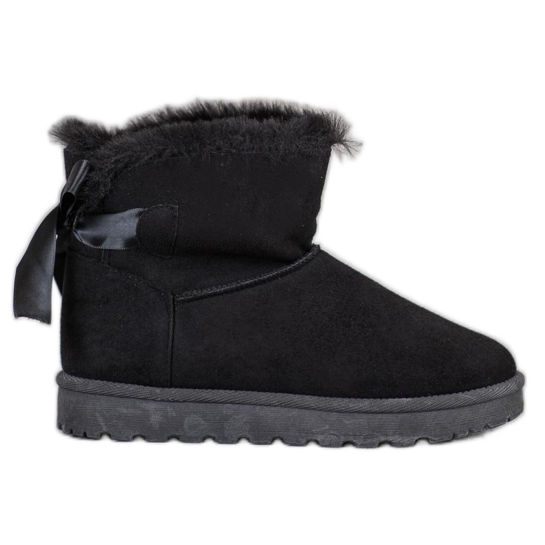 SHELOVET Topli mukluki s mašnom crno