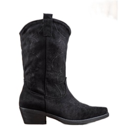 Seastar Klizajuće kaubojske čizme s uzorkom crna