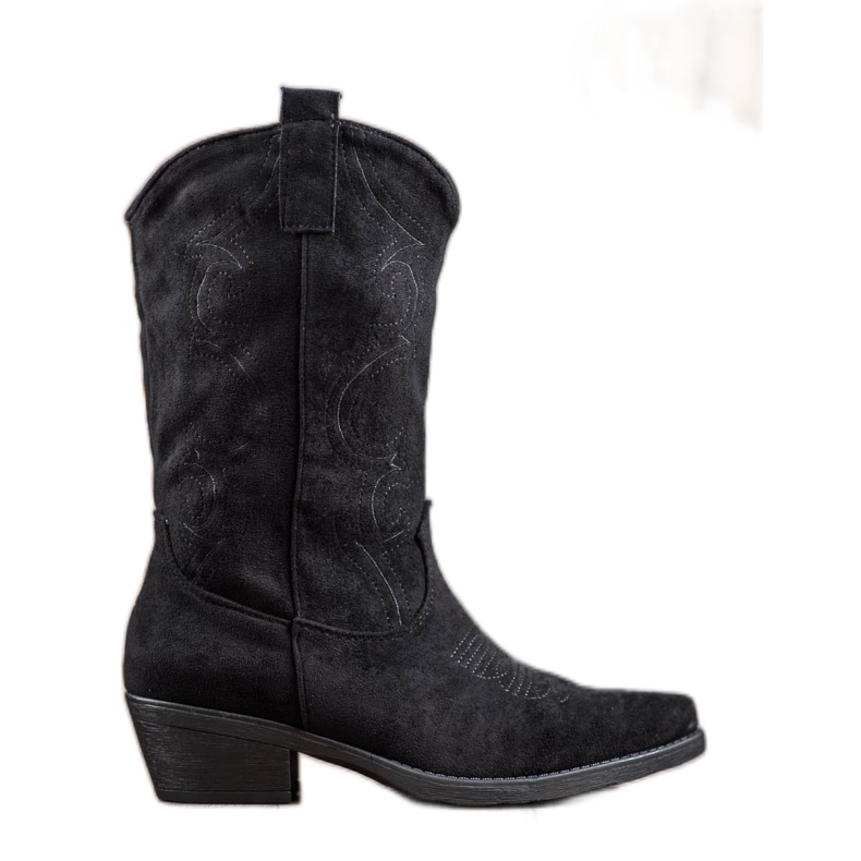 Seastar Klizajuće kaubojske čizme s uzorkom crno