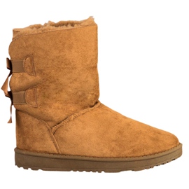 Haver Tople čizme za snijeg s mašnicama smeđa