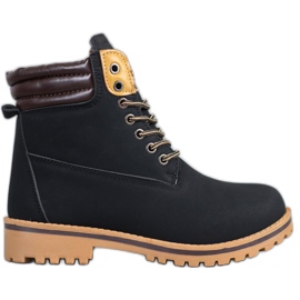 SHELOVET Tople planinarske čizme na platformi crna