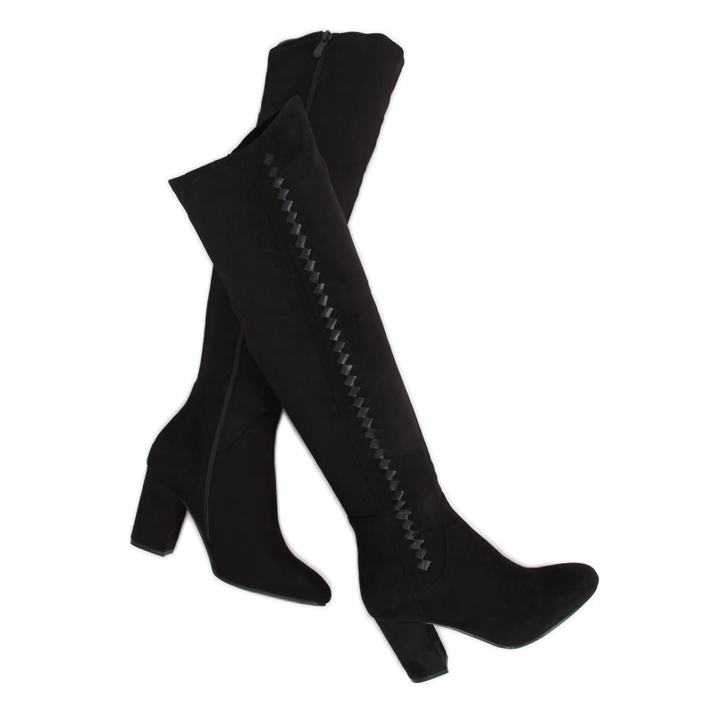 Crne čizme s visokim potpeticama 7539-GG Crne crno