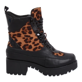 Cipele s visokim potplatom NS067 Leopard crna