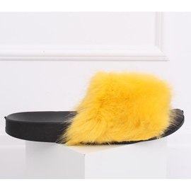Žute natikače s krznom CK107P Žute žuta boja