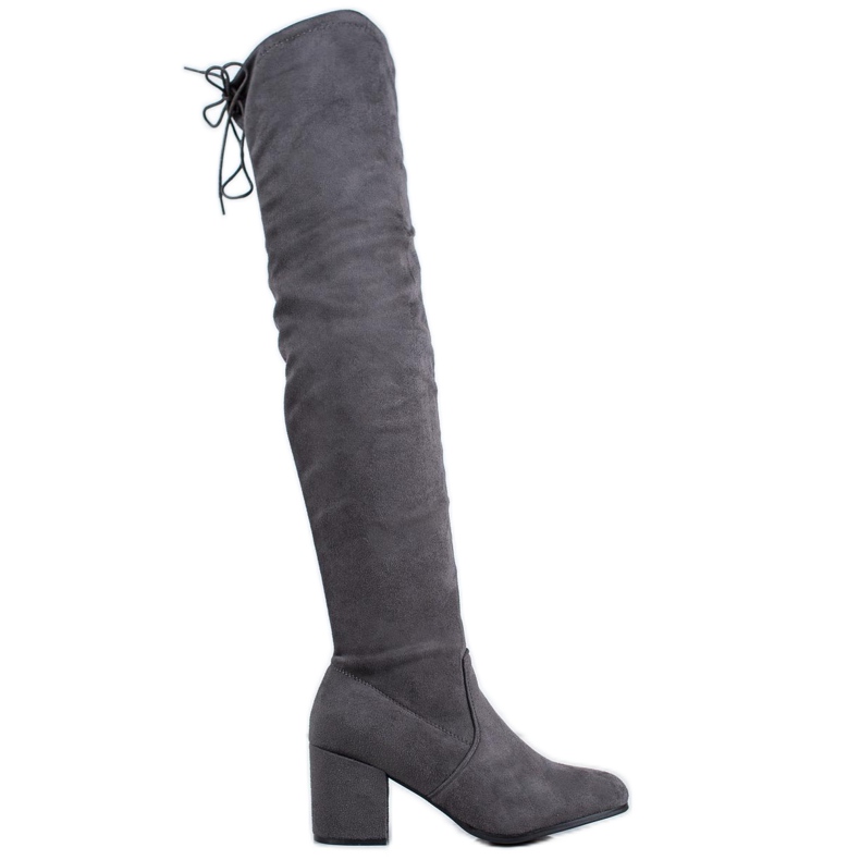SHELOVET Udobne čizme s visokim potpeticama siva