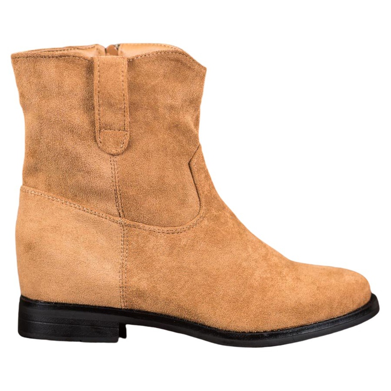 Ideal Shoes Tople kaubojske čizme na klin smeđa