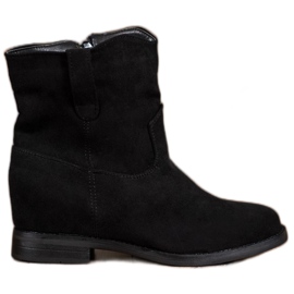 Ideal Shoes Tople kaubojske čizme na klin crna