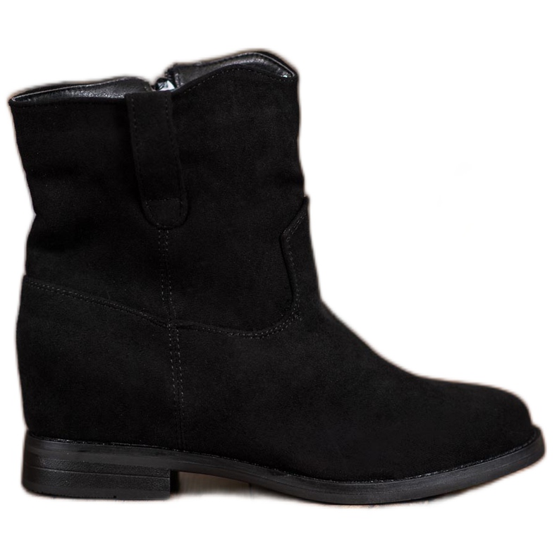 Ideal Shoes Tople kaubojske čizme na klin crno