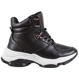 Ideal Shoes Tenisice od eko kože crna