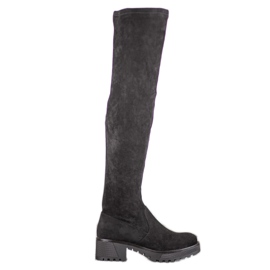 SDS Čizme od bedra od antilopa na platformi crna