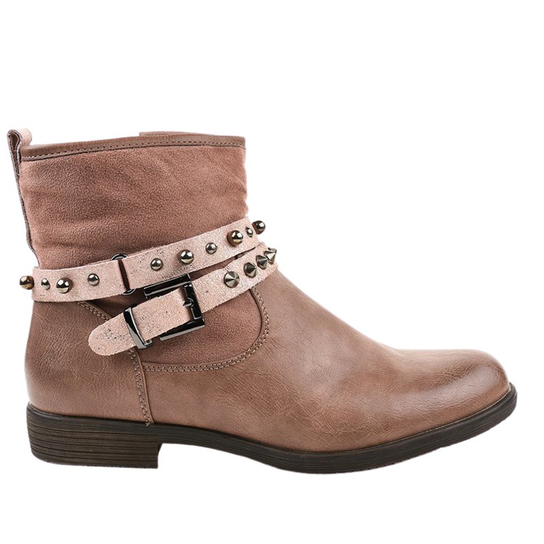 Ružičaste ravne izolirane čizme 1049-PA ružičasta