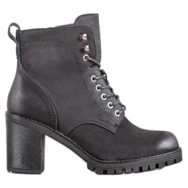 M.Daszyński Čizme na vezicu na postu crna