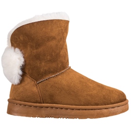 Bella Paris Snježne čizme s pomponima smeđa