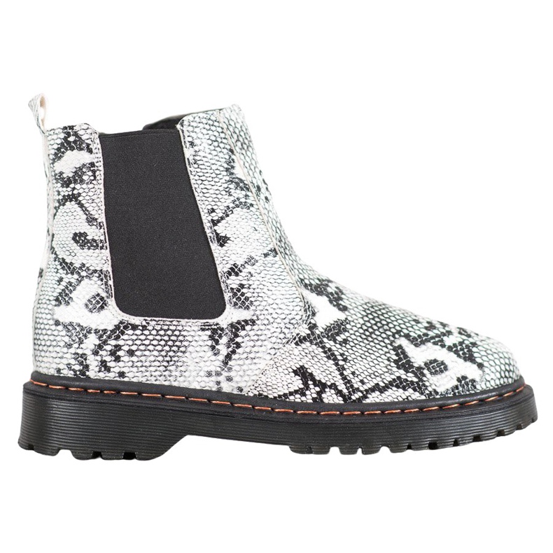 SHELOVET Chelsea čizme na platformi bijela crno