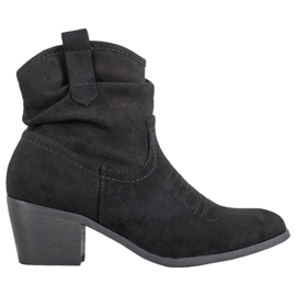 Super Mode Udobne kaubojske čizme na postu crna