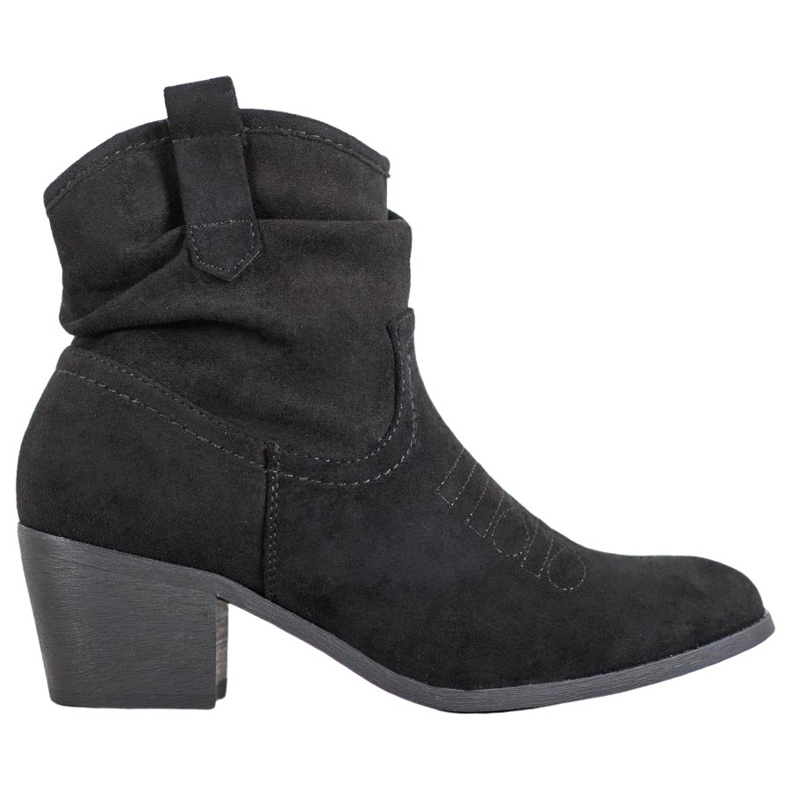 Super Mode Udobne kaubojske čizme na postu crno