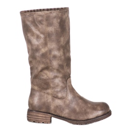 SDS Udobne čizme s eko kožom smeđa
