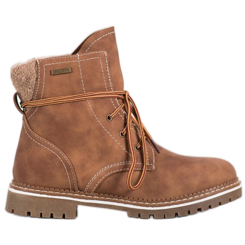 SDS Čizme na čipku s izolacijom smeđa