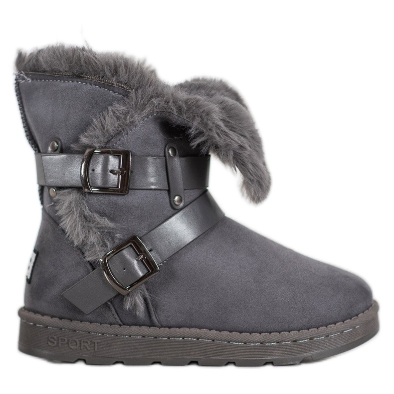 Bona Suede Mukluki s prugama siva