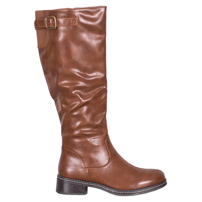 Abloom Visoke čizme s kubnim cirkonijem smeđa