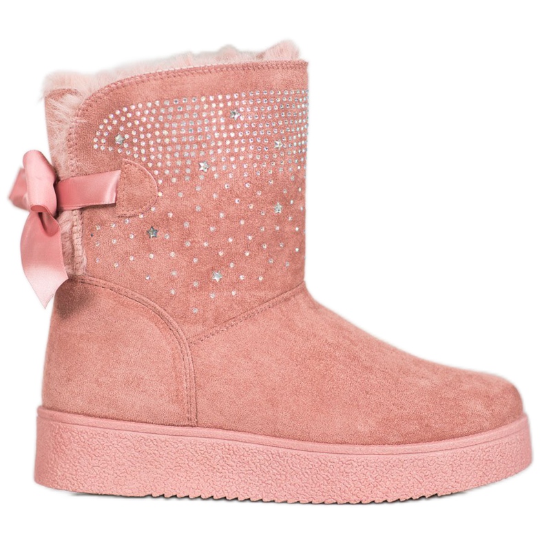 SHELOVET Mukluki s kubnim cirkonijem ružičasta