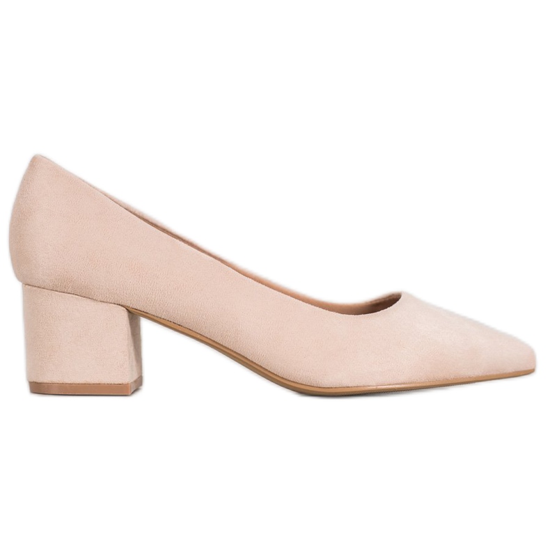 Ideal Shoes Pumpe od antilopa na visokim potpeticama smeđa