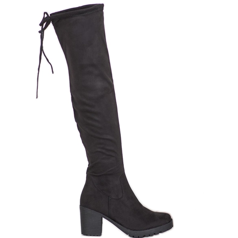 SHELOVET Čizme od antilopa na platformu crno