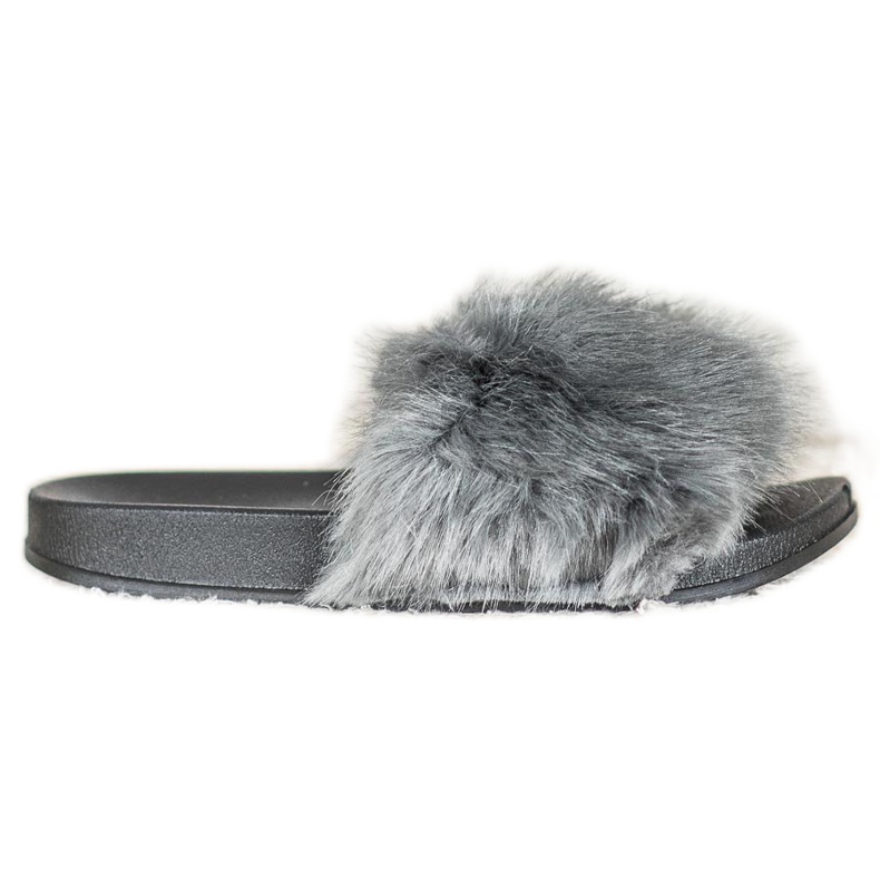 SHELOVET Udobne krznene papuče siva