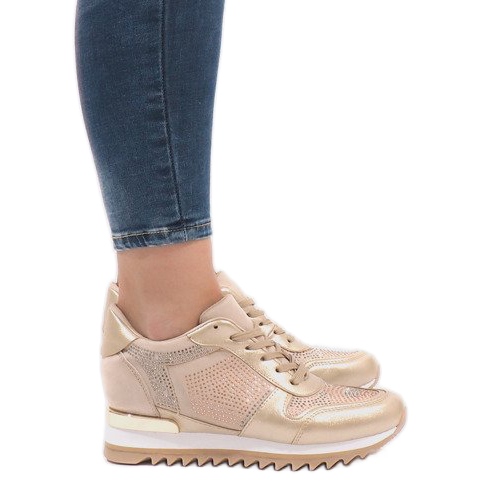 Zlatne tenisice na klin G-125 zlatna