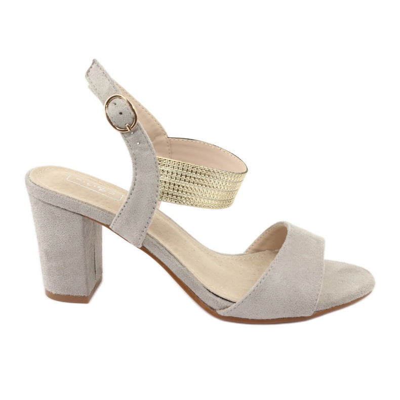 Sandale na postolju Filippo DS817 sivo / zlatno siva žuta boja