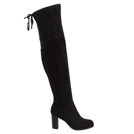 Crne čizme s visokim potpeticama PE161P Crne crna