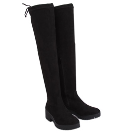 Čizme preko koljena na zaštitnoj crnoj boji NC711 Crna