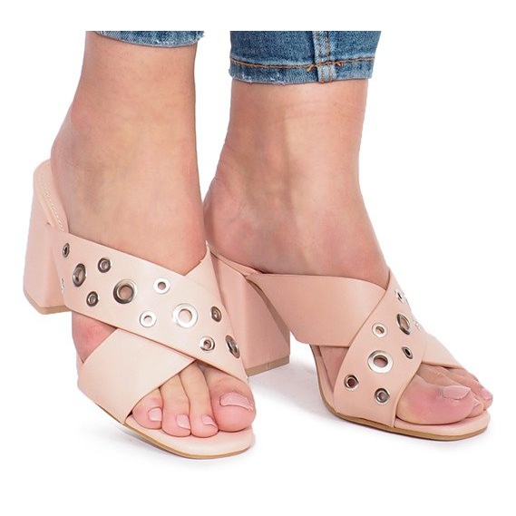 Ružičaste papuče s visokim potpeticama Make A Move ružičasta