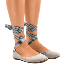 Ružičaste balerinke s Acro mašnom siva