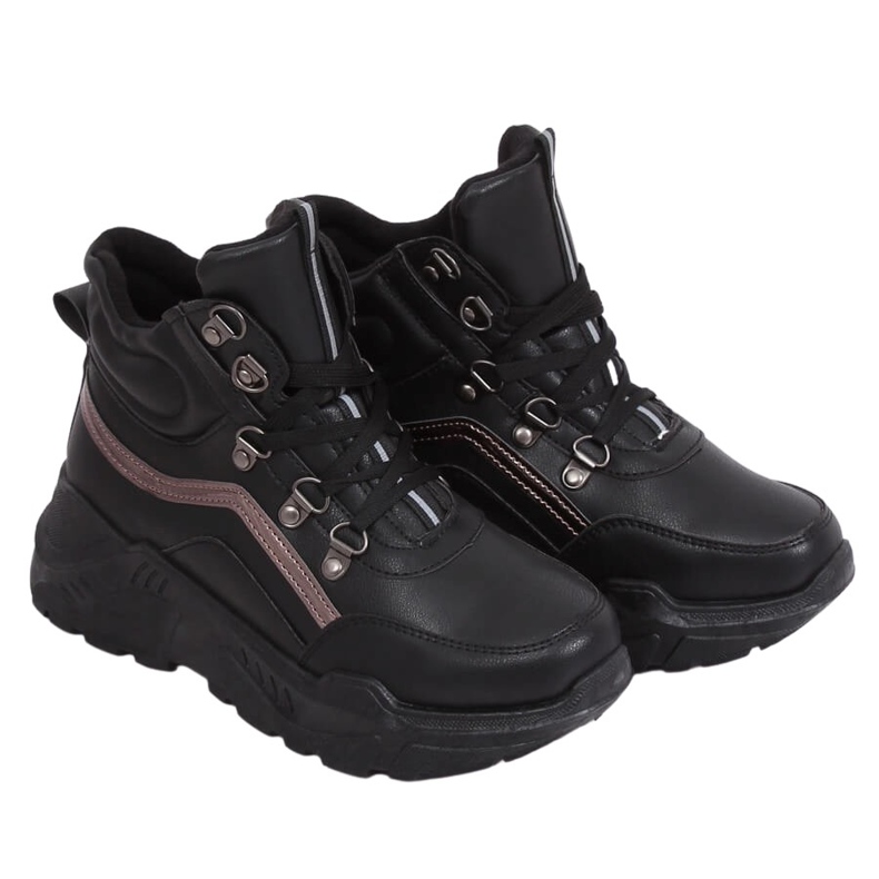 Crne sportske cipele s visokim gležnjem B0012-SP Crna crno