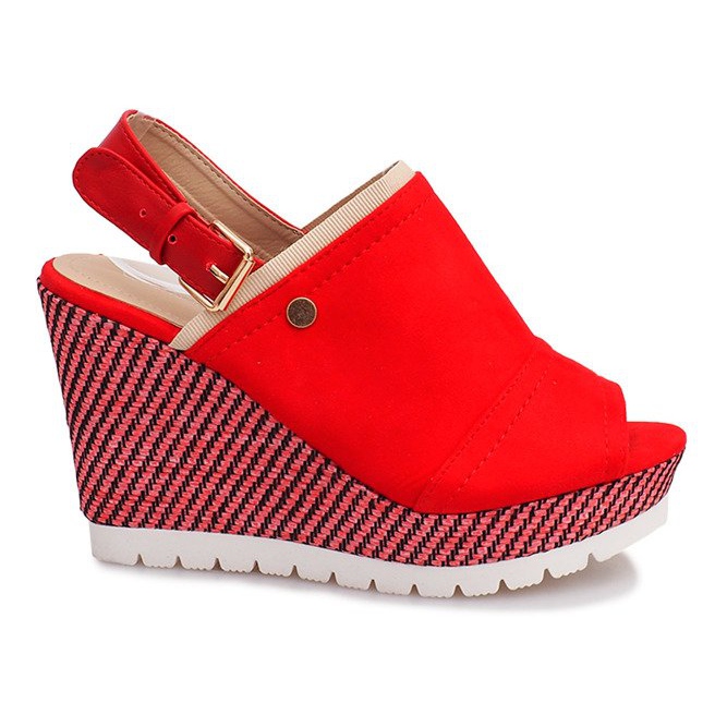 Crvene Holi sandale na klin crvena