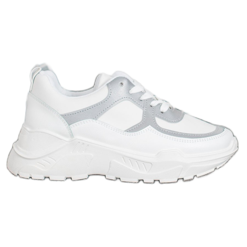 SHELOVET Elegantne tenisice bijela siva