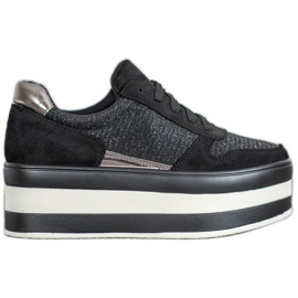 Seastar Tenisice na platformi crno siva