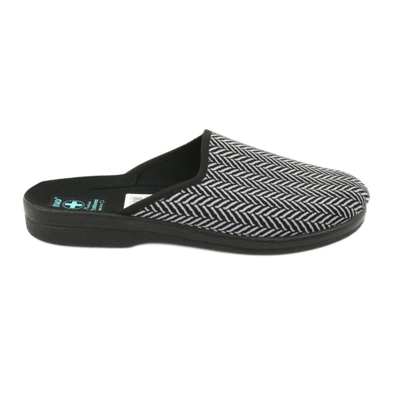 Papuče muške papuče Adanex 25147 riblja kost crno siva