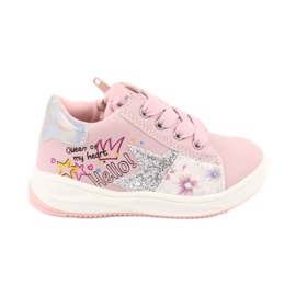 Sportske cipele American Club GC15 zvjezdice za djevojčice ružičasta siva