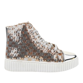 Srebrne tenisice na platformi sa 1761 patentnim zatvaračem siva