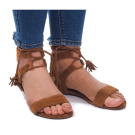 Boho 8-38 Camel Suede sandale smeđa