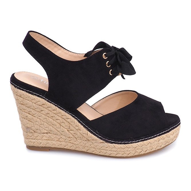Sandale na klin Espadrilles B2909 Crna crno