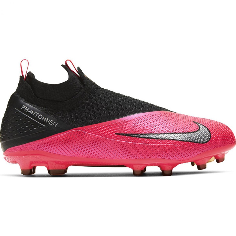 Nike Phantom Vsn 2 Elite Df FG / MG Jr CD4062-606 nogometne cipele crveno-ružičasta, crna ružičasta