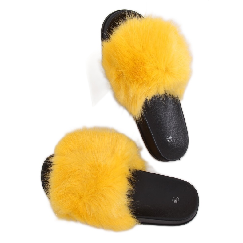 Žute CK107P Žute papuče od krzna žuta boja