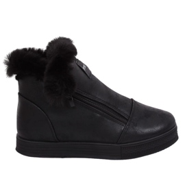 Crne tenisice do gležnja s krznom W19-29 Black II Quality crna