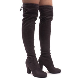 Suede čizme na polu 6221-2 sive siva